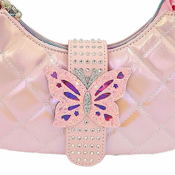 OMG ACCESSORIES ✨ Embellished Butterfly Quilted Shoulder Bag - Picture 6 of 8